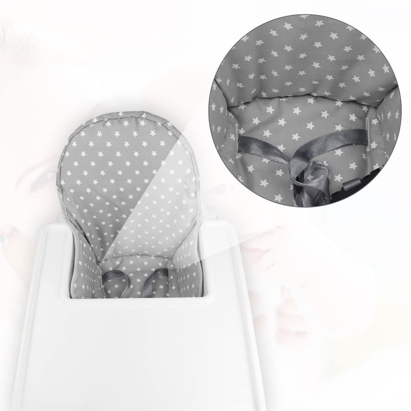 Twoworld High Chair Cushion for IKEA Antilop Highchair, Baby High Chair Seat Cover Liner Mat Pad Cushion for IKEA Antilop High Chair (Fashion Gray) - Image 4